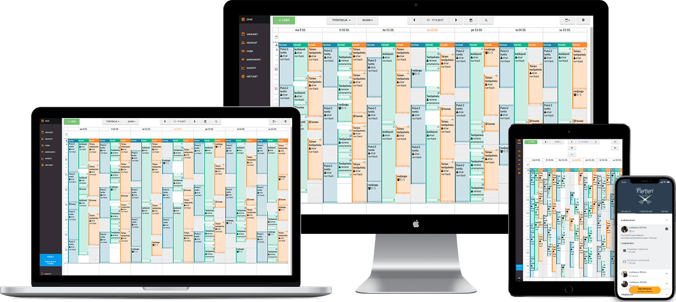 Slotti calendar displayed on multiple different devices.