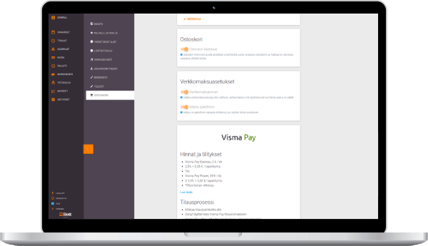 Booking page settings on Slotti's admin panel displayed on a laptop screen