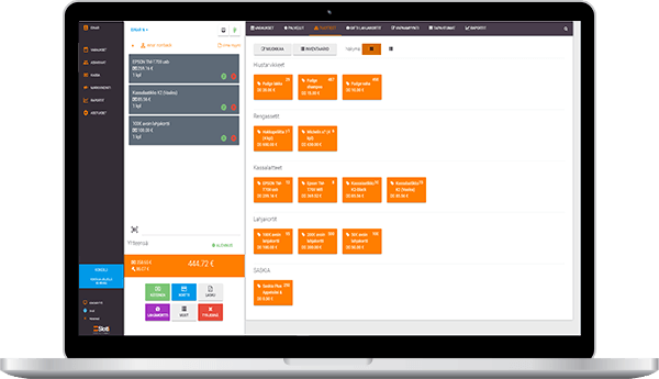 Slotti POS displayed on a laptop.